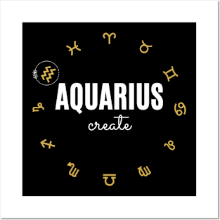 Aquarius Zodiac Horoscope Posters and Art